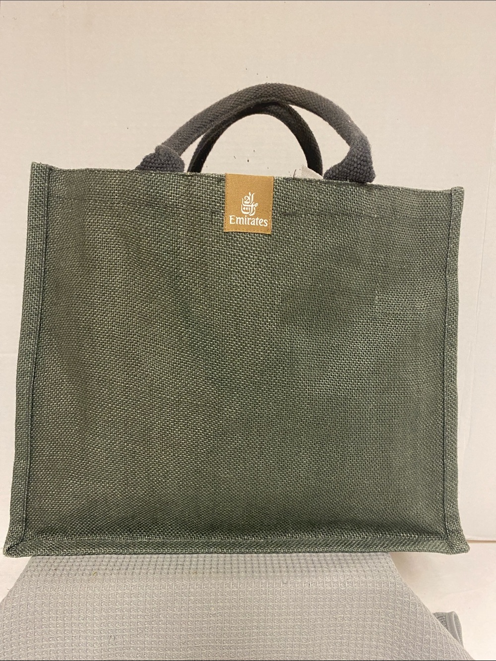 Emirates Gray Jute Canvas Tote Bag -